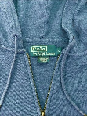 Polo by Ralph Lauren Teal-Blue Zip-Up Hoodie Sweater